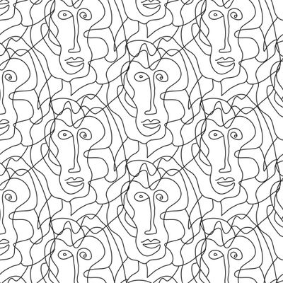 Line Art абстрактный узор, лицо