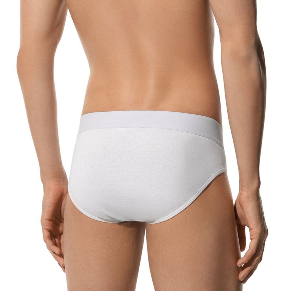 Мужские трусы брифы белые набор 2 в 1 Bikkembergs ELEGANCE BKK1USP10BI/2