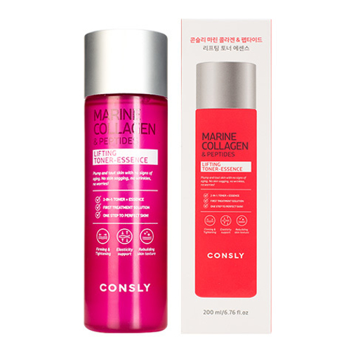 Укрепляющий тонер-эссенция с Коллагеном и Пептидами Consly Marine Collagen & Peptides Lifting Toner-Essence 200мл