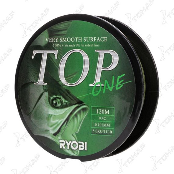 Шнур TOP PE4X-120M 0.4/d-0.105mm Dark green Ryobi