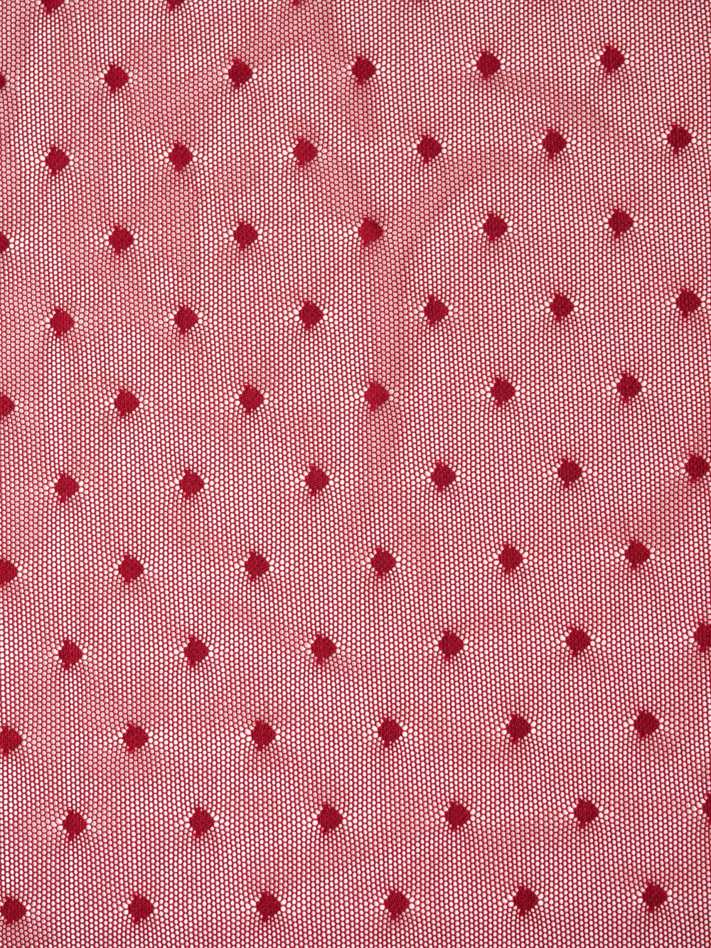 Сетка эластичная бордовая в горошек 5 мм отрезом 75х50 см