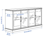 Тумба под телевизор - IKEA LANESUND, 81x47x322см, коричневый/светло-коричневый, ЛАНЕСУНД ИКЕА