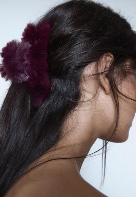 STRADIVARIUS Заколка для волос с искусственным мехом, фиолетовый