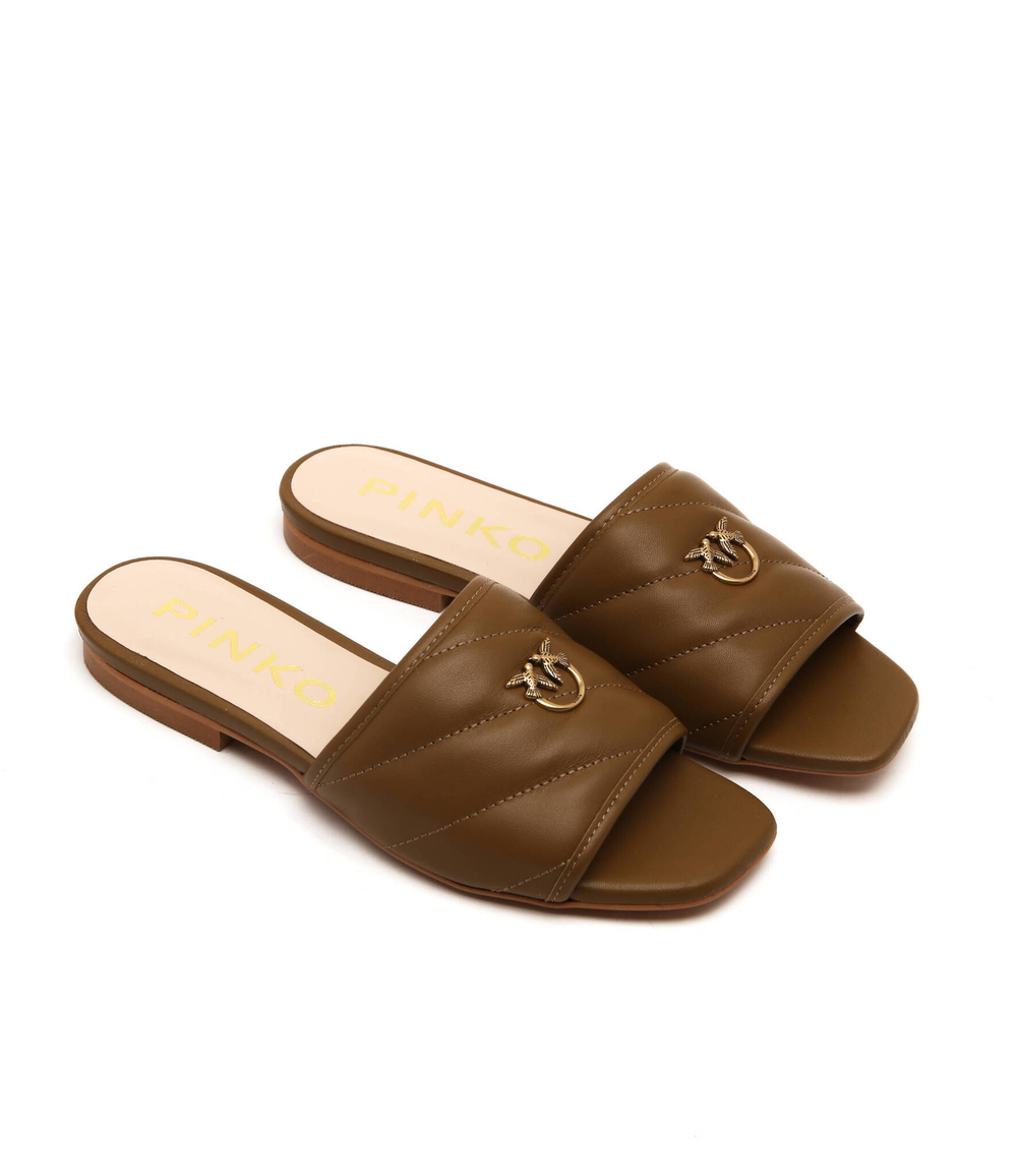 Кожаные шлепанцы molly Pinko - коричневый(1H211B Y86B)