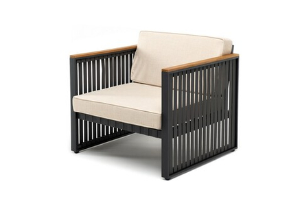 Кресло из алюминия Joygarden ХОРАЙЗОН, Gunmetal (темно-серый), светло-серый