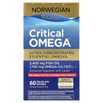 Renew Life, Norwegian Gold®, Critical Omega™, рыбий жир высшего качества, 60 капсул из рыбьего желатина