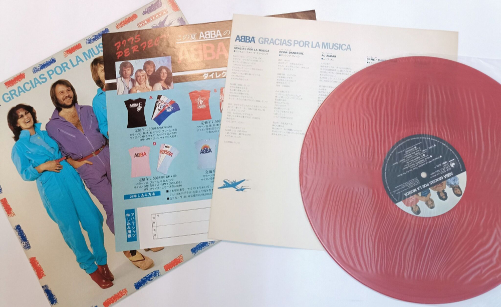 Винтажная виниловая пластинка LP ABBA Gracias Por La Musica (Japan 1980) (Red Vinyl, No Obi)