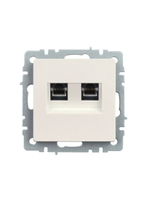 BRITE Розетка компьютерная двойная кат.5E RJ45 РК10-2-БрЖ жемчуг IEK