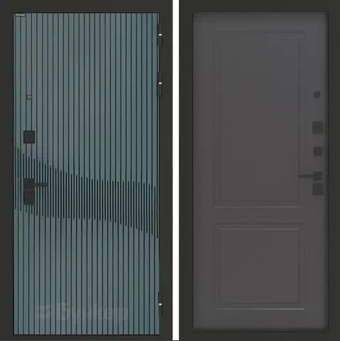 Входная металлическая дверь Бункер БН-13 Веллюто верде ФЛ - 609 Графит софт, без текстуры софт