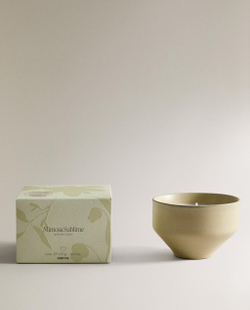 Zara Home Свеча ароматическая Mimosa Sublime 230 г, растительный воск, аромат цветочный, Розовый