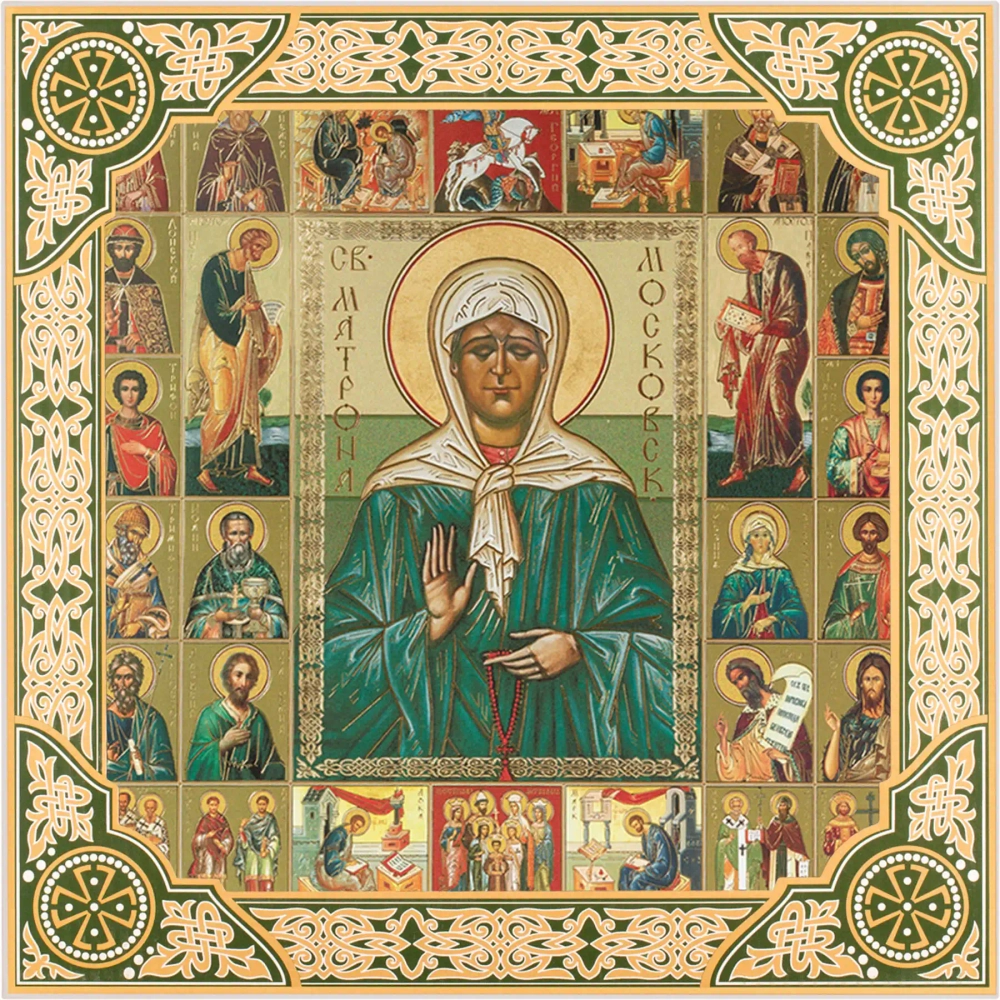 Икона "Матрона Московская", рама 28х28, в коробке