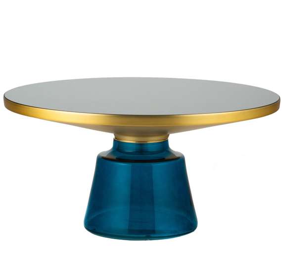 Журнальный столик Bell, Ø75х37 см, синий/черный