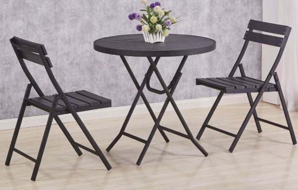 Набор садовой мебели складной «Дачная симфония» DS-B406: 2 стула 54*47*83 см, черный