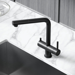 Смеситель для кухни Sancos Spin с вытяжным изливом, краном для фильтра, черный матовый, SC4015MB