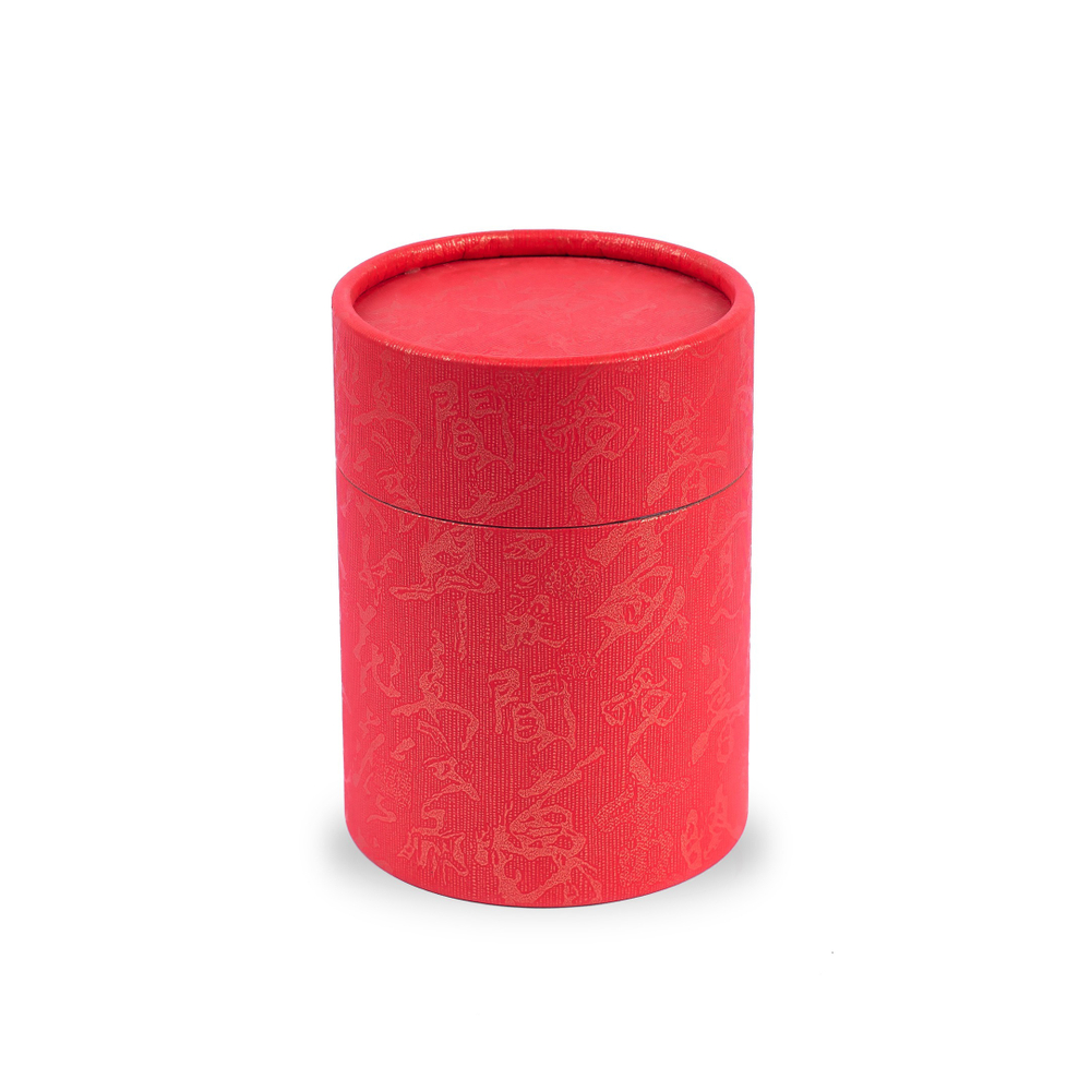 273003 Банка для чая "Тубус для 2*100гр Точа" БЕЗ ТКАНИ, БЕЗ ПРОРЕЗИ h=12см, d=8,5см, картон красный