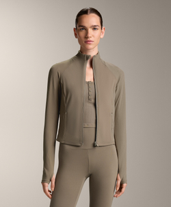 Oysho Высокотехнологичная куртка в рубчик, светлый хаки