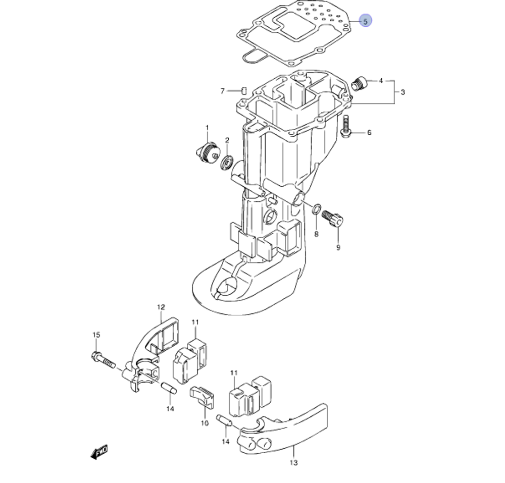 Прокладка Suzuki DF9.9-DF15