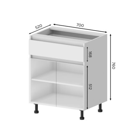 Кухня Модуль Н1Я 700 нижний Белый / Зеленый