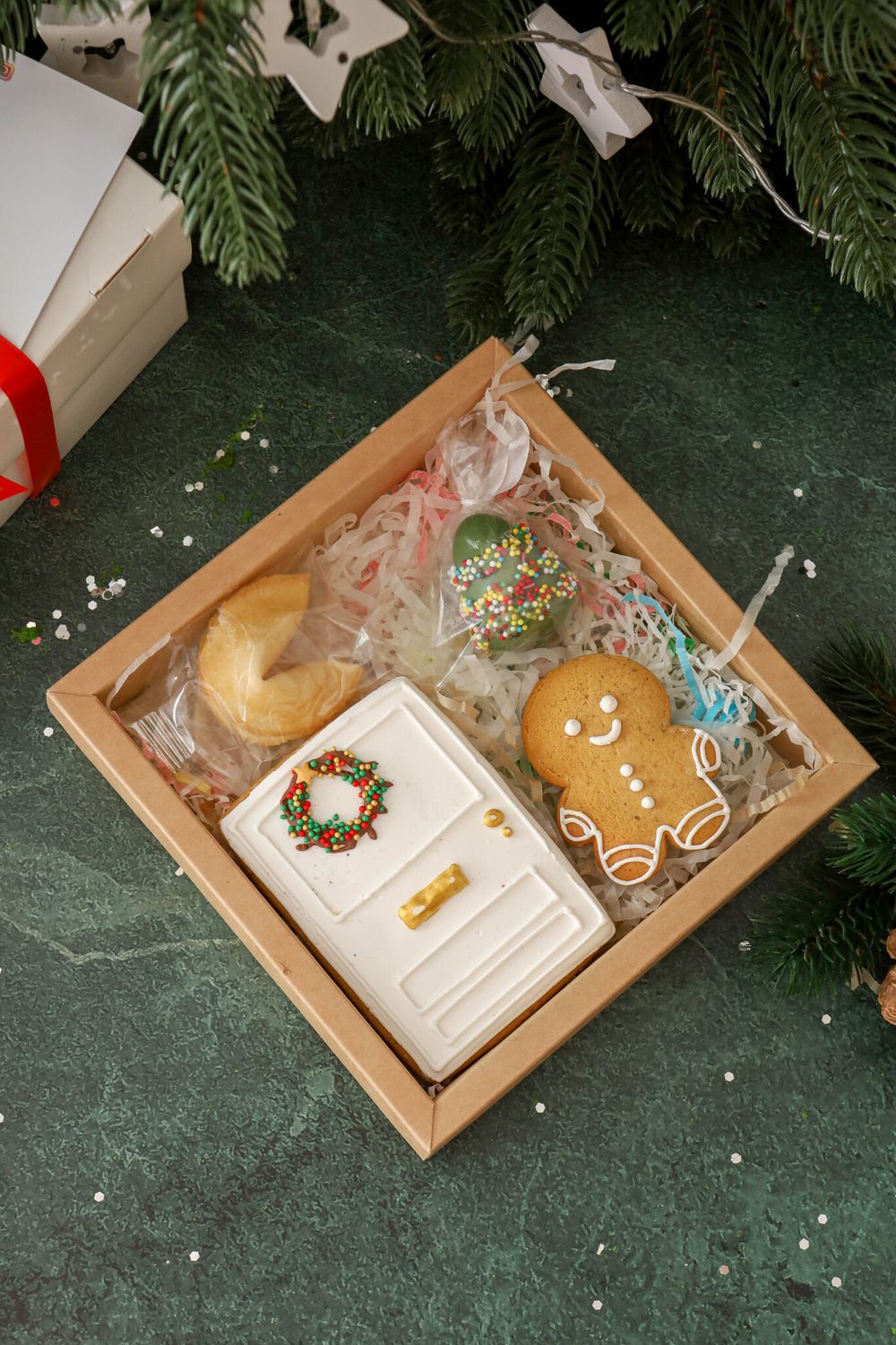 Пряник дверь, новогодний мини пряник,попс елка, печенье с предсказаниями