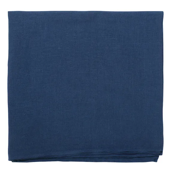 Скатерть из стираного льна синего цвета Essential, 170х170 см
