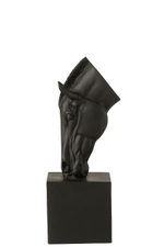 Декор "Бюст лошади" черный 18,5x14x44см