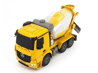 Радиоуправляемая бетономешалка Double Eagle Mercedes-Benz Arocs 1:26 с пультом, вращающийся кузов, звуковые эффекты, для детей