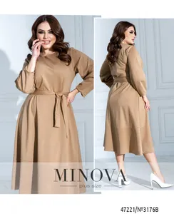 Платье 3176B-Бежевый Minova