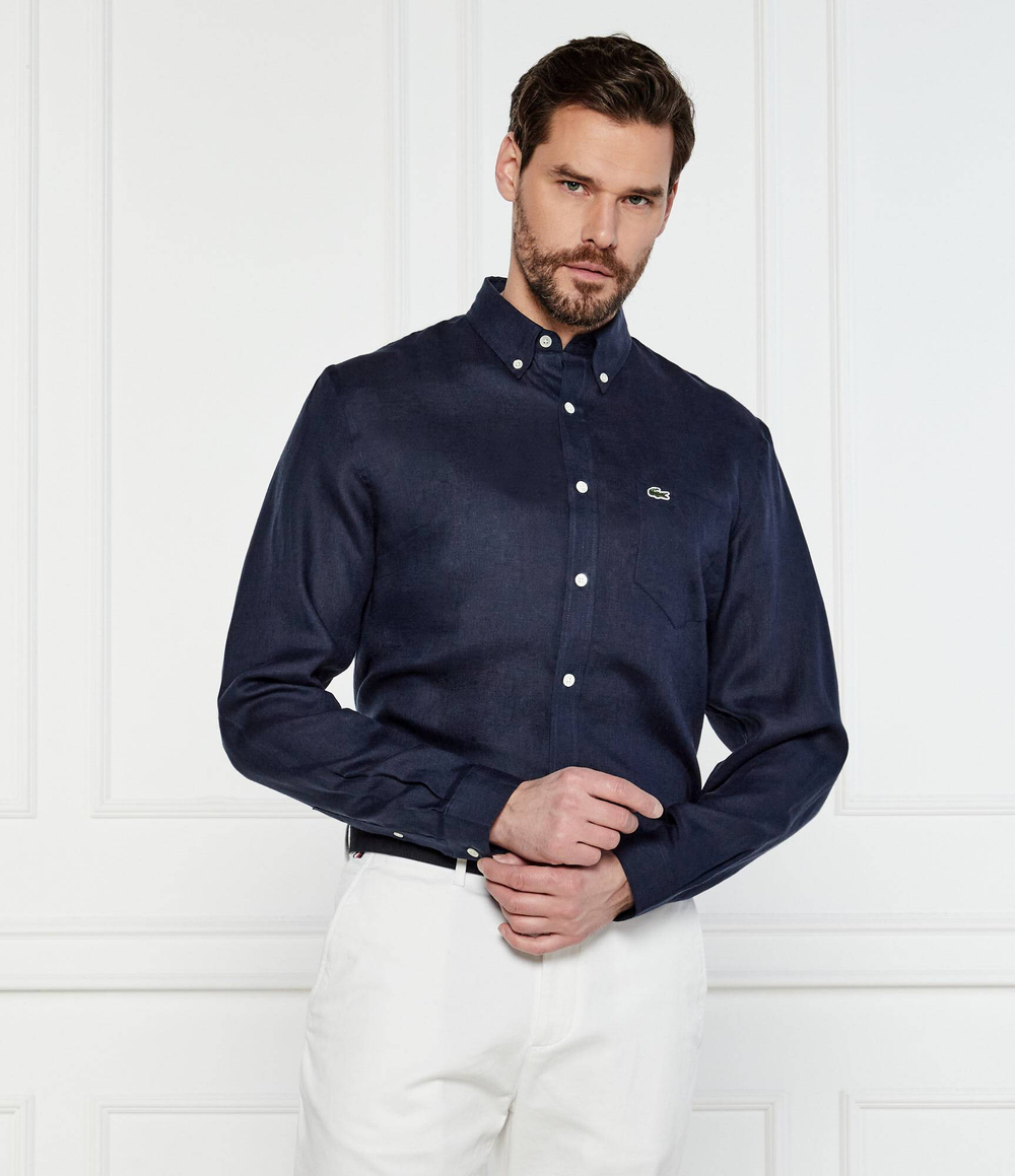 Льняная рубашка Lacoste - темно-синий(CH5692)
