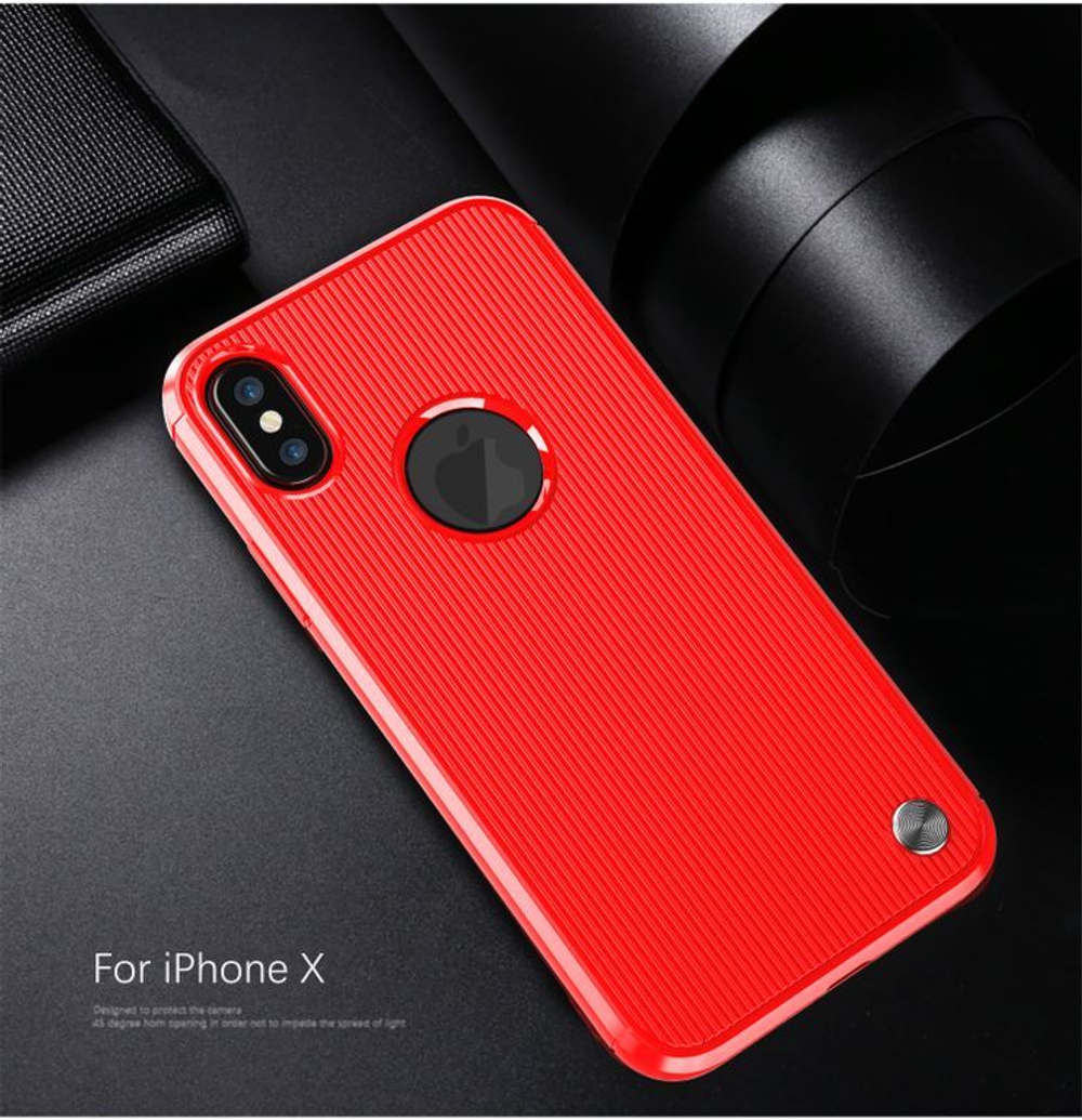 Чехол для iPhone X (XS) цвет Red (красный), серия Bevel от Caseport