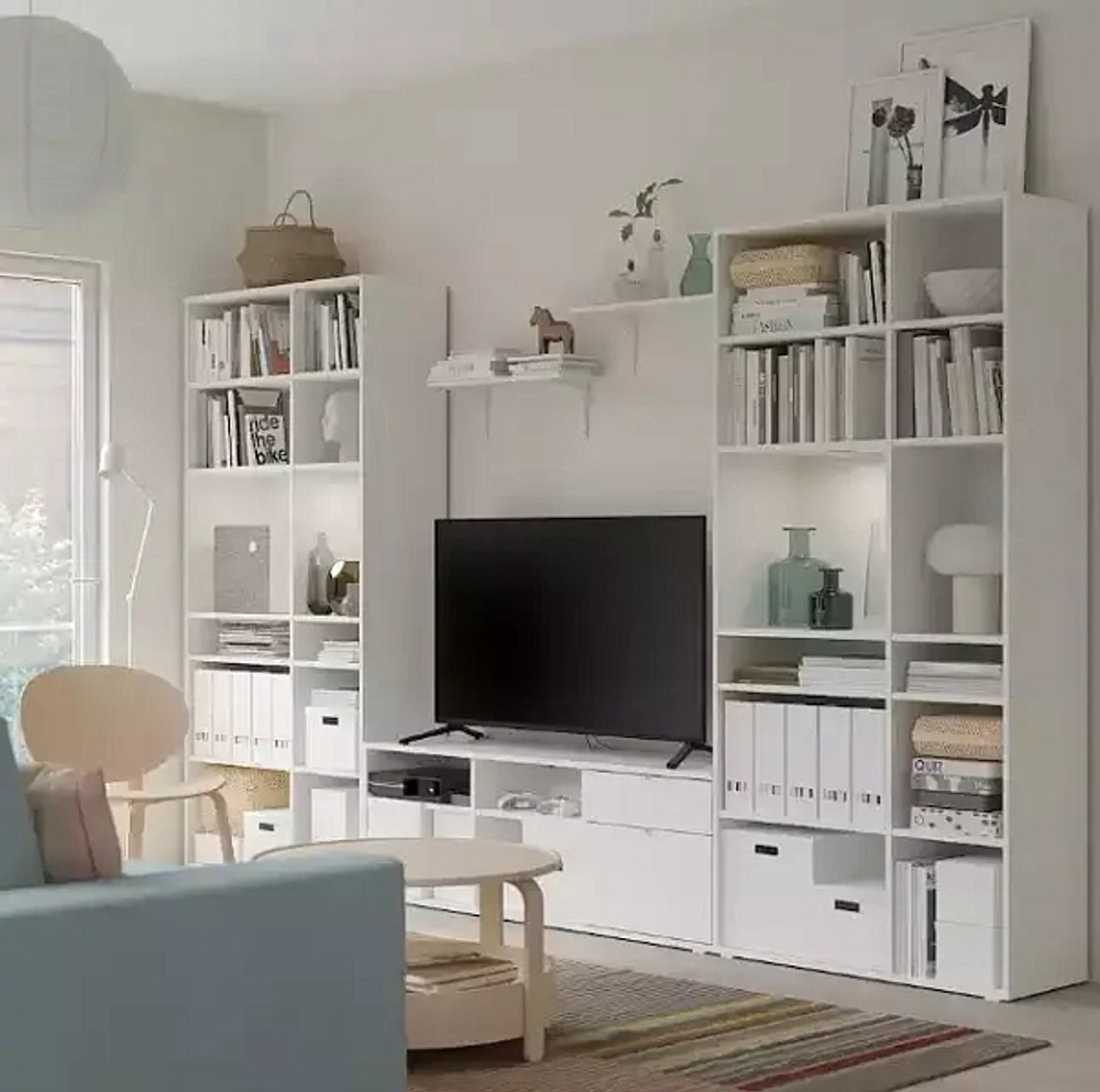 Стенка Вихалс-5 Белый Фасадный 0101 337*38*200 см, Белый   Фиеста