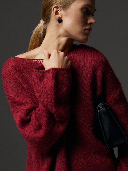 Свитер паутинка, цвет бургунди