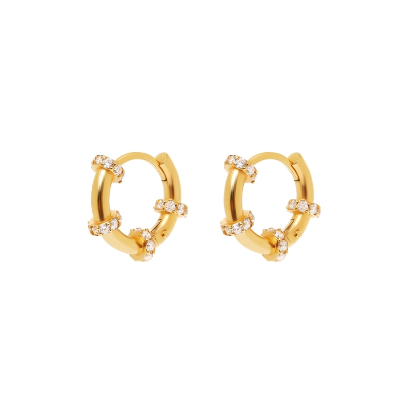 Серьги-кольца Кристальные Бусины