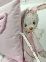 Комплект в кроватку 18 предметов "Кролик розовый", сатин