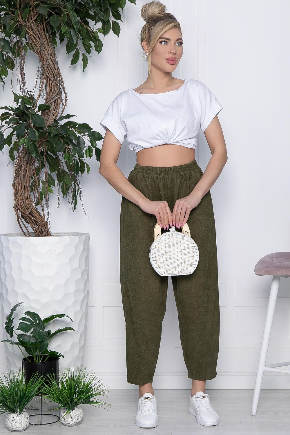 Брюки бохо широкие (хаки) Б10844 LT Collection