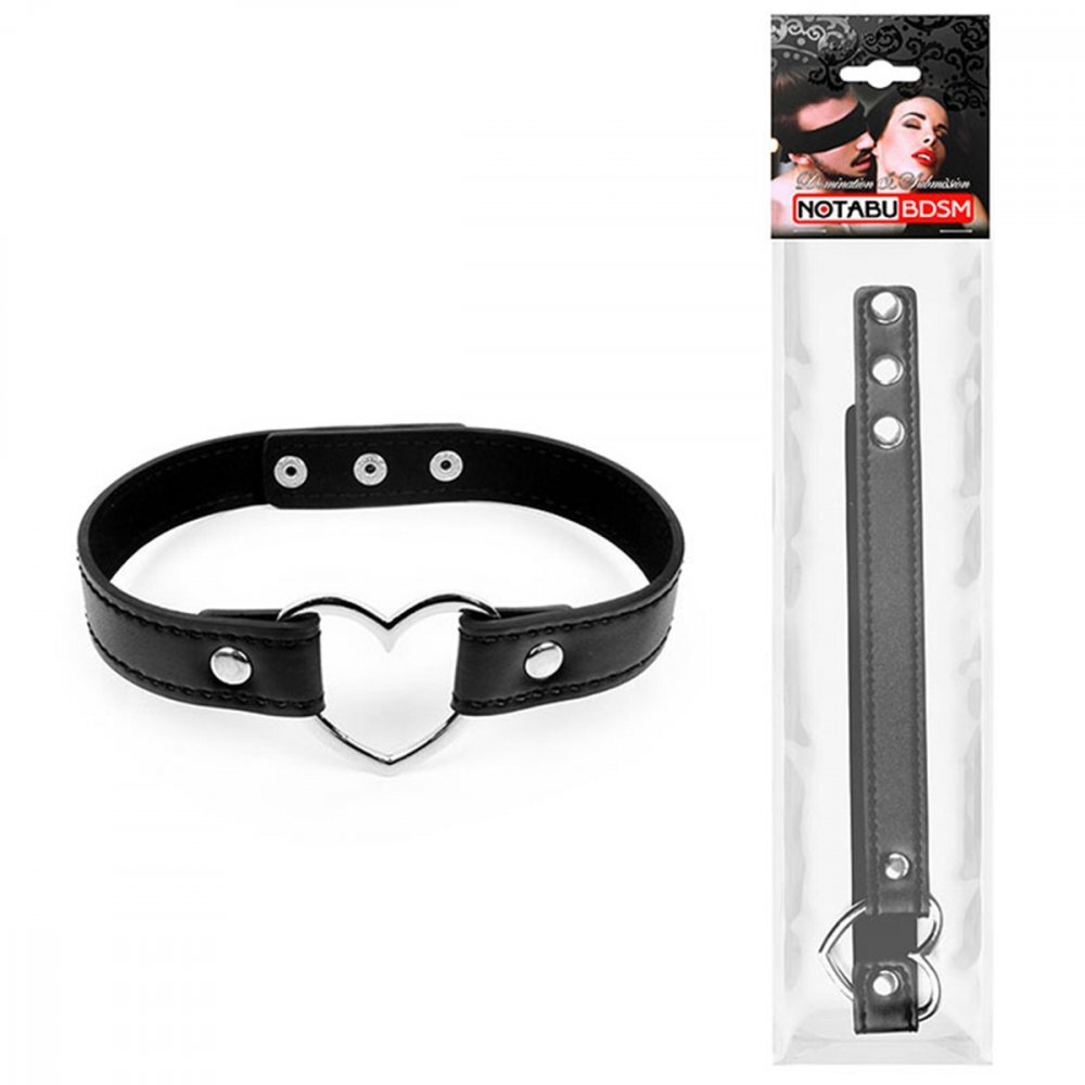 Чокер с сердечком Notabu BDSM чёрный 41 см