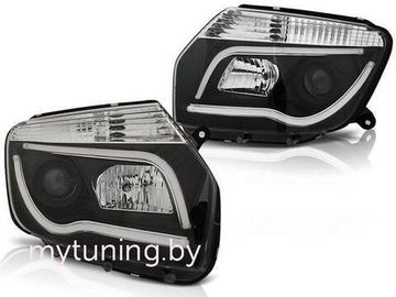 Передние фары TUBE LIGHT BLACK для Dacia Duster