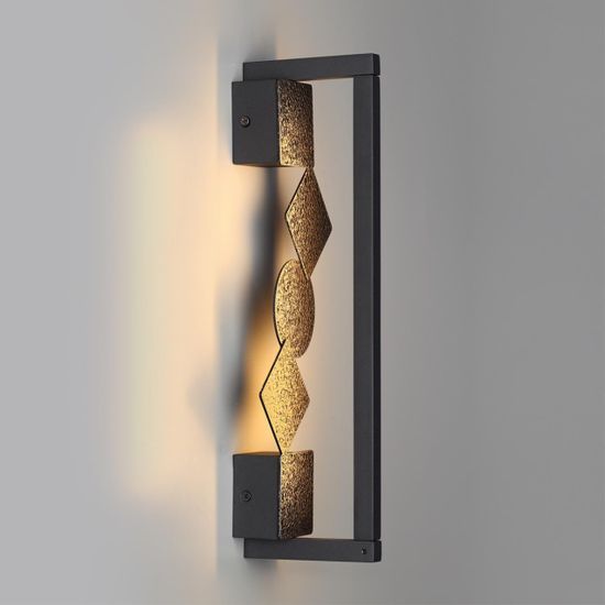 6692/7WL HIGHTECH ODL_EX24 129 Настенный светильник черный/фактура crack ice/металл/акрил поворотный на 360° IP20 LED 8W 184Лм 3000K GEOS