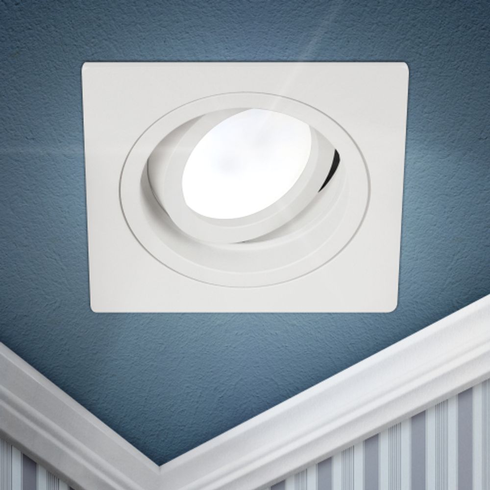 Светильник встраиваемый алюминиевый ЭРА KL85 WH под лампу MR16 GU5.3 белый | Алюминиевые встраиваемые светильники