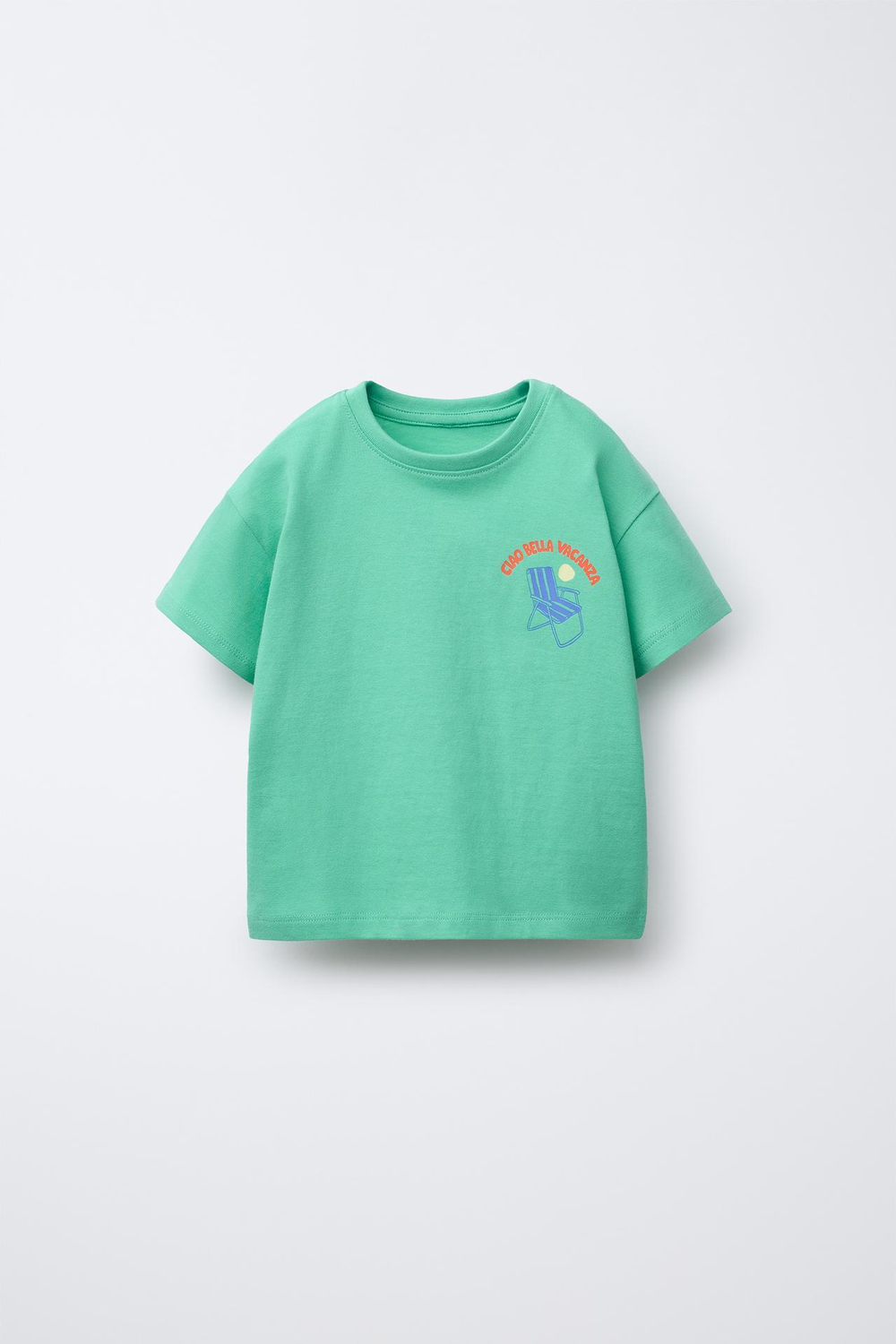 ZARA ПИЖАМА В ПЛЯЖНОМ СТИЛЕ С ФУТБОЛКОЙ И ШОРТАМИ, ЗЕЛЕНЫЙ