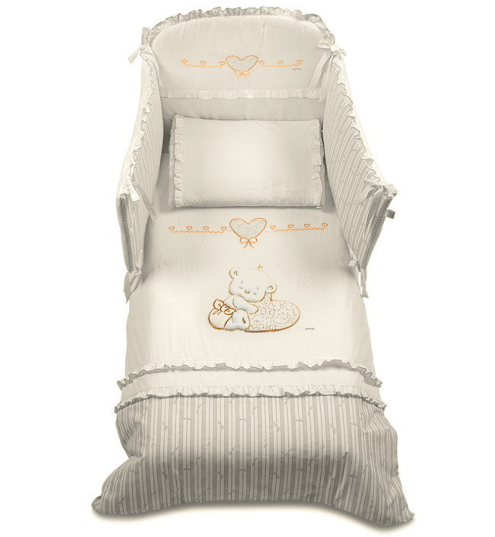 Комплект белья из 5-и предметов Italbaby Love крем
