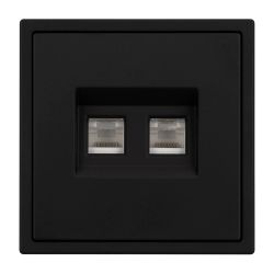 Механизм сдвоенной телефонной розетки SCT-NOBE-MTL2-SFPL-BK (RJ-11, 4C) (Arlight, Черный оникс) 054309