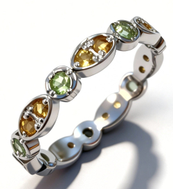 Ювелирное кольцо из серебра 925 пробы,вставка цитрин,хризолит.Размер 19