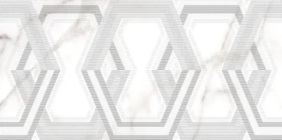 Декоративная плитка ALMA Ceramica DWU09GRG017 Grigio 50x24.9 серая / белая глянцевая под камень / с орнаментом