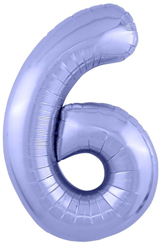 Ag (40&#39;&#39;/102 см) Цифра, 6 Slim, Фиолетовая пастель, 1 шт. в уп.