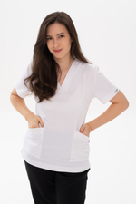 Блуза спорт трикотаж с V-вырезом