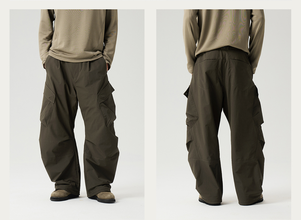Брюки Nothomme Blue Plaid Fleece-Lined Wide-Leg Cargo Pants