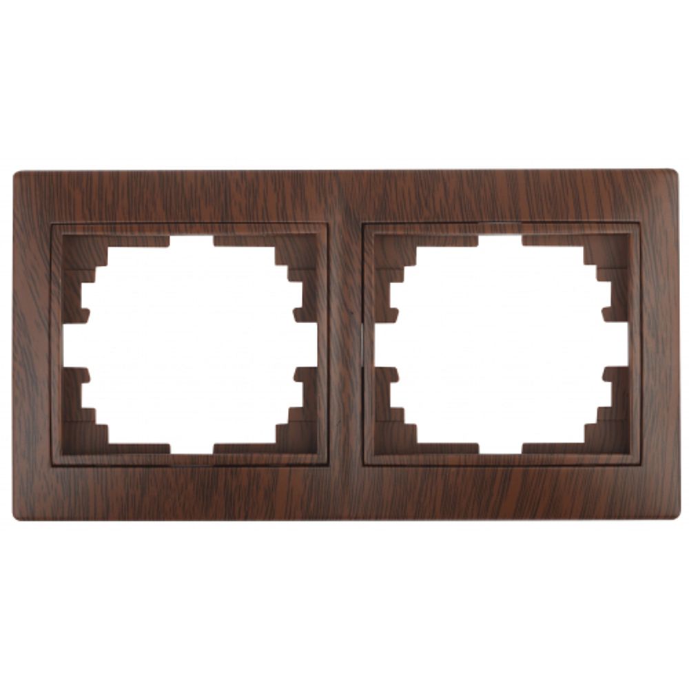 Рамка для розеток и выключателей Intro Plano 1-502-10 на 2 поста горизонтальная, СУ, венге