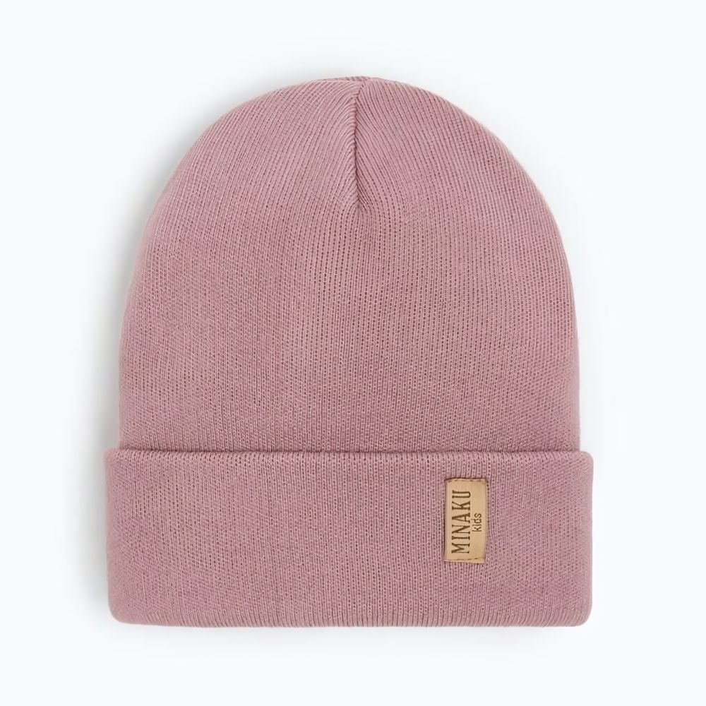 Шапка для девочек MINAKU с отворотом р.52-56,сухая роза 9426589 Шапка для девочек MINAKU с отворотом р.52-56,сухая роза 9426589