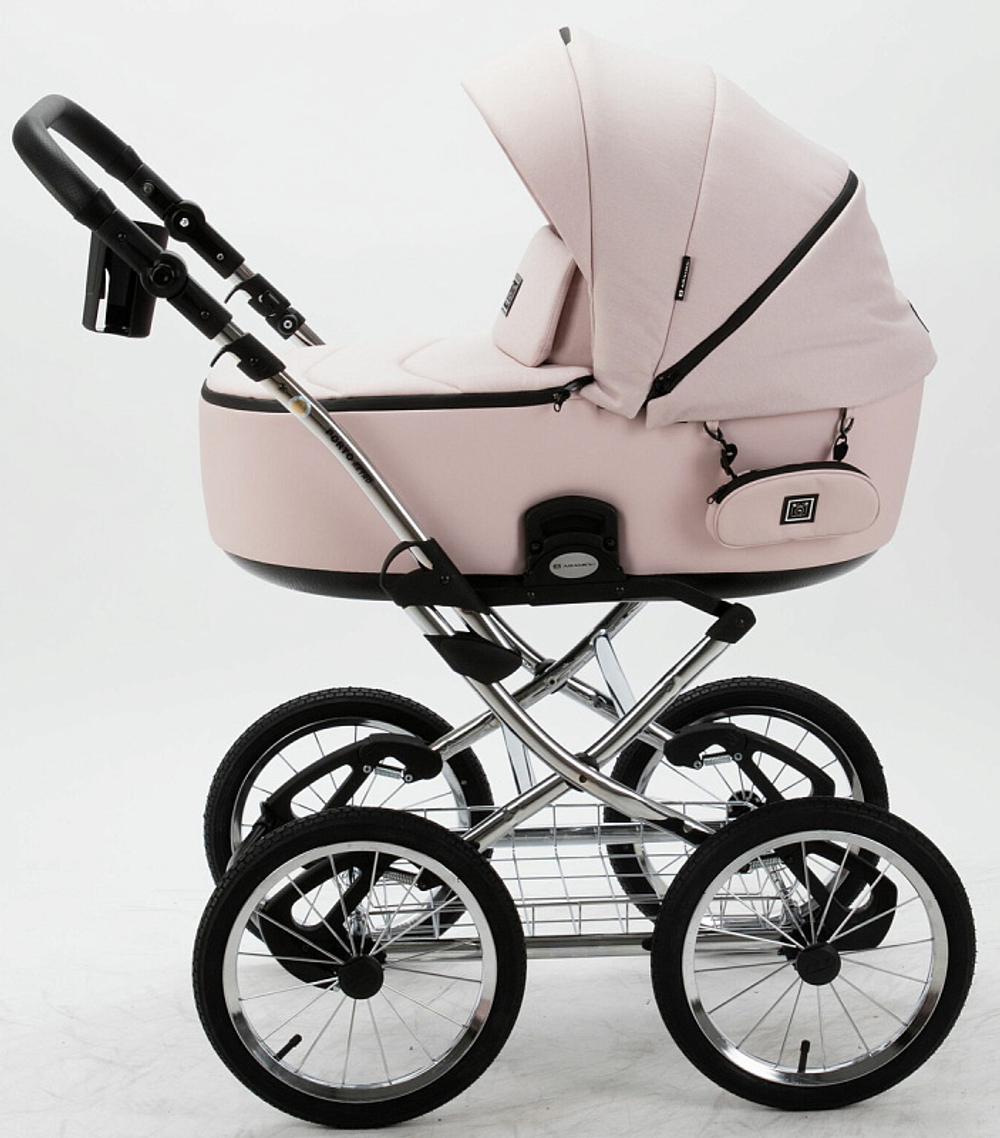 Детская коляска Adamex Porto Retro 2 в 1 PO-PS26 (РОЗ.ТК+РОЗ.КОЖА)