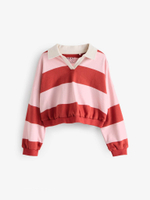 Толстовка с воротником для девочки Next V11-051, Красный, Розовый